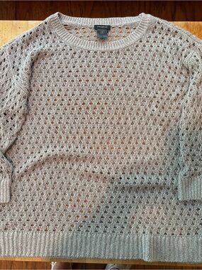 Ann Taylor taupe Open Knit Sweater Size M